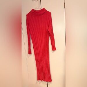 NWOT Ribbed Turtleneck Sweater Long Sleeve Maxi Dress. Size M